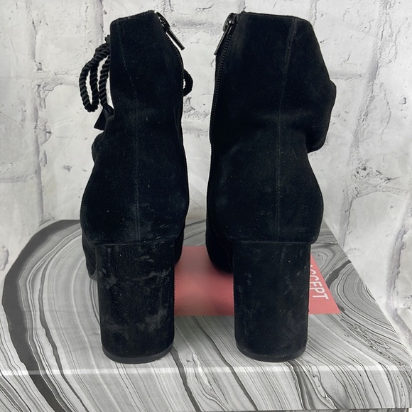 Jeffrey Campbell Zaun-Hi Black Suede Lace-Up Block Heel Round Toe Hi Ankle Pumps - Picture 5 of 13